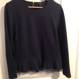 Navy Peplum Jcrew shirt